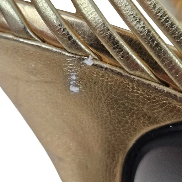 Chinese Laundry Heels Willy Womens Size 8 Gold Strappy Sandals Adjustable Strap - Picture 9 of 9